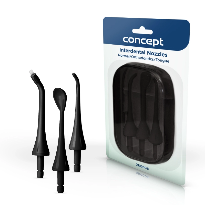Náhradní hlavice k dentální sprše PERFECT SMILE ZK402x, ZK4030, black, set 3 ks ZK0008