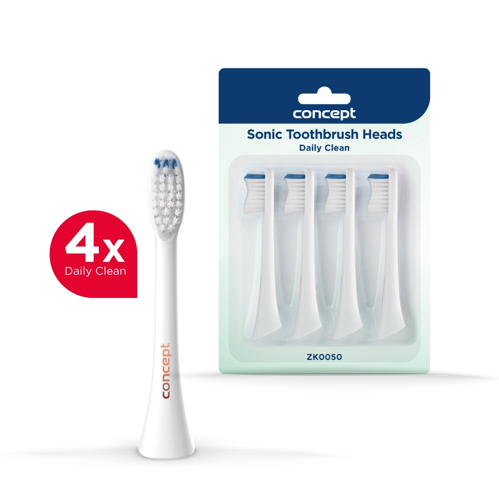 Náhradní hlavice k zubním kartáčkům PERFECT SMILE ZK500x, Daily Clean, 4 ks, bílé ZK0050