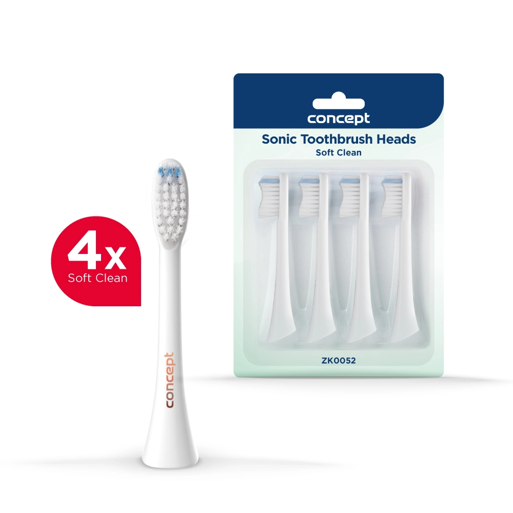 Náhradní hlavice k zubním kartáčkům PERFECT SMILE ZK500x, Soft Clean, 4 ks, bílé ZK0052