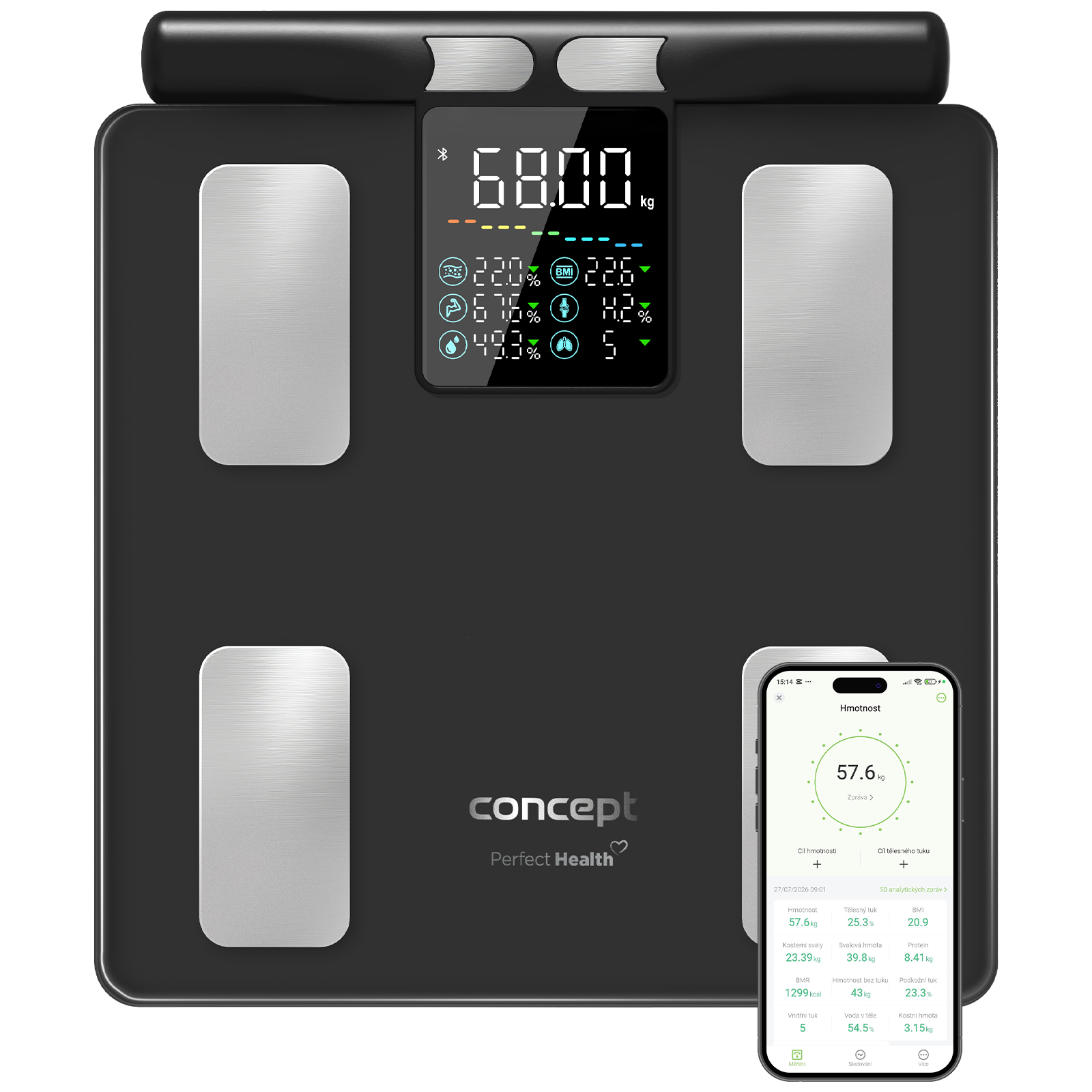 Osobná váha diagnostická 180 kg PERFECT HEALTH VO6000